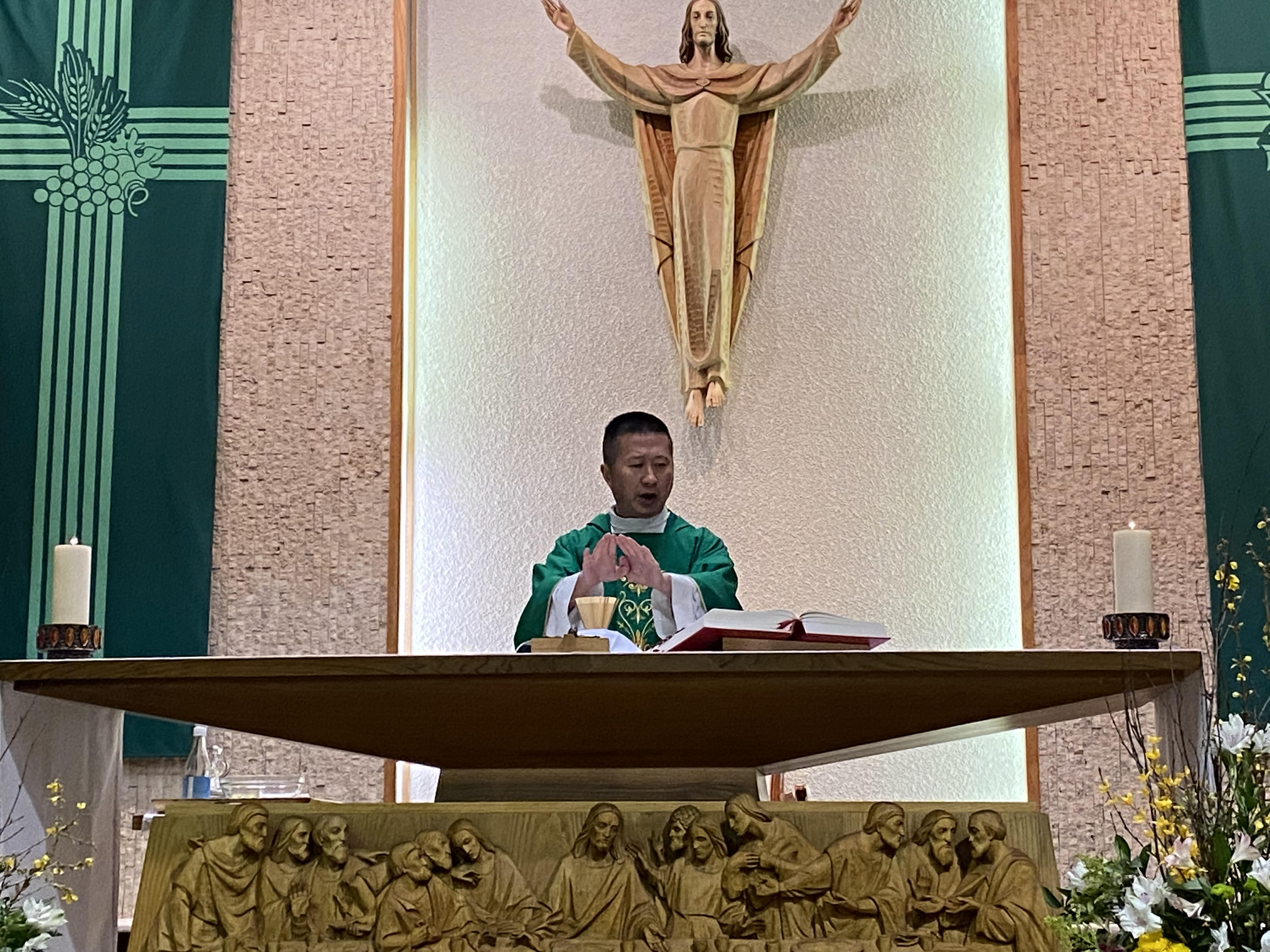 Fr. Joseph saying mass